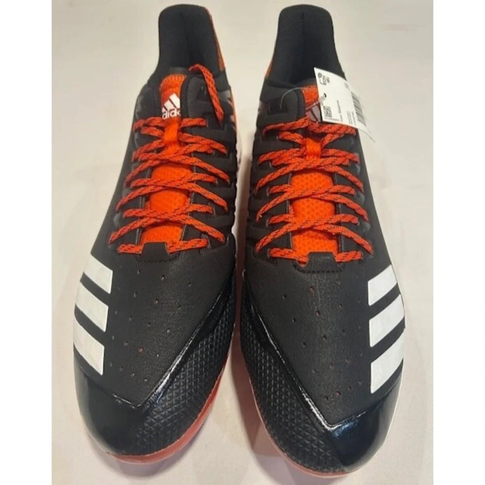 Adidas Mens Icon Bounce Baseball Cleats CG5248 Black Orange White NIB - Size 15‎